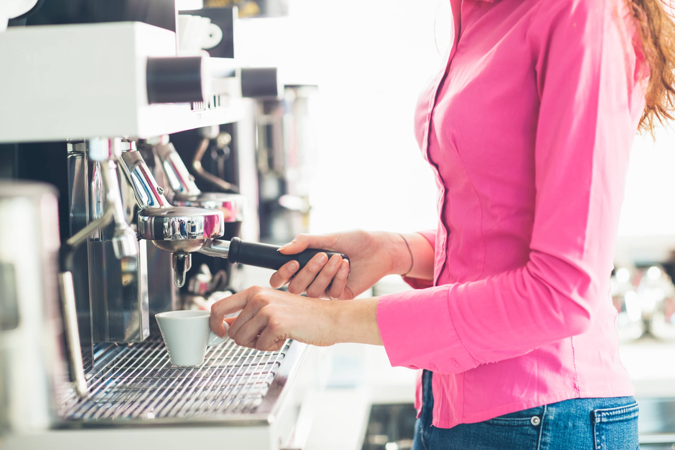 waitress holding a beer